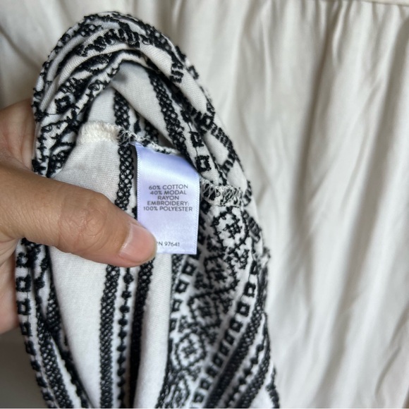 J Jill Ivory Embroidered Boho 3/4 Bell Sleeve Tunic Blouse - Picture 5 of 6